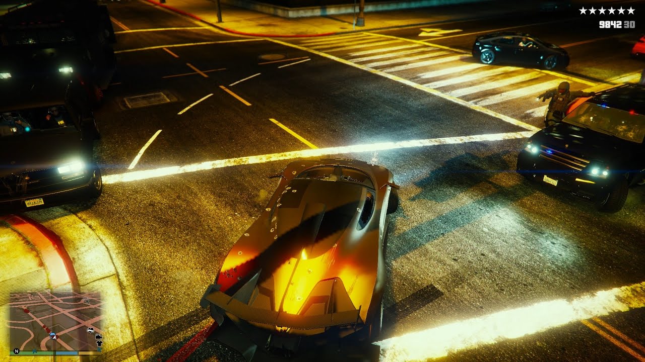 GTA V 6 Star Wanted Level Police Chase +Escape (RDE 4.0)