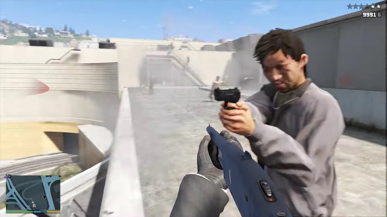 GTA 5 - Rockford Plaza Triad Rooftop Massacre + Ten Star Escape