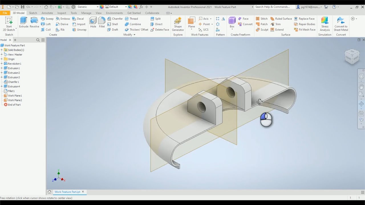 Autodesk Inventor Work Features Basics, Planes, Axes and Points.