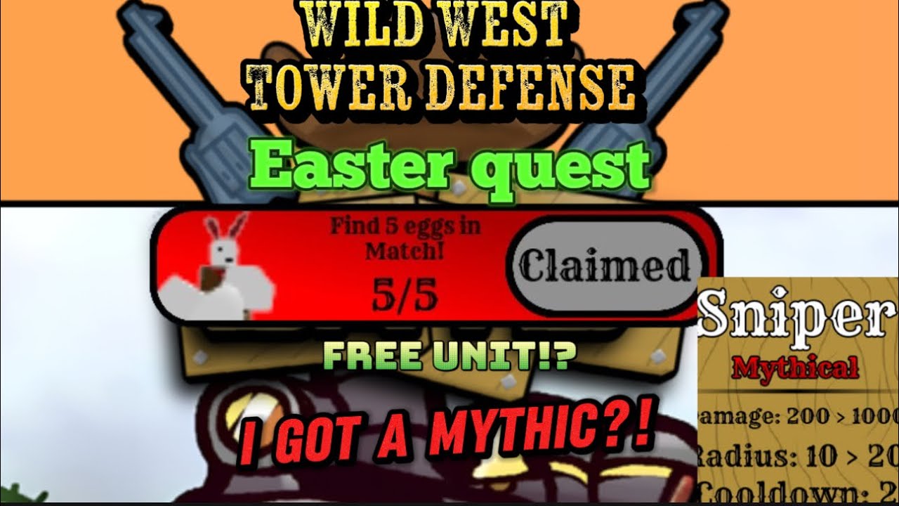 I GOT A MYTHIC?! How To Get All 5 Eggs Inside Of Wild West Tower Defense!