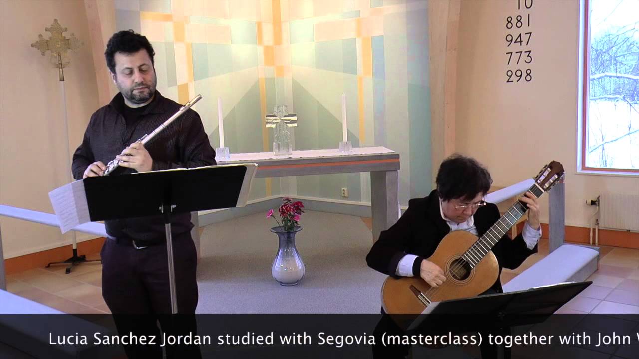 Stanley Myers Cavatina for flute and guitar. With Lucia Sanchez 79 years old