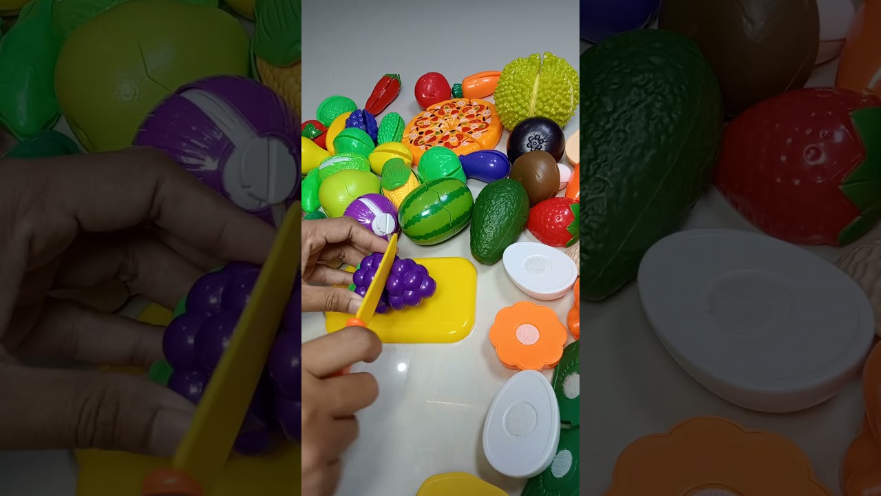Satisfying with Unboxing Cutting Vegetables, Fruits, Pizza, Egg, Fish Toys Review | ASMR