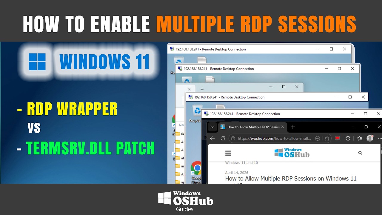 Enable Multiple RDP Sessions on Windows 11 | RDPWrapper & termsrv.dll Patching