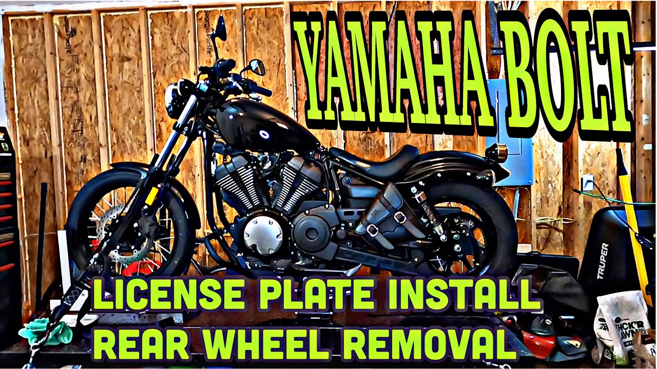 Установка номерного знака и снятие заднего колеса на Yamaha Bolt 2019 года.