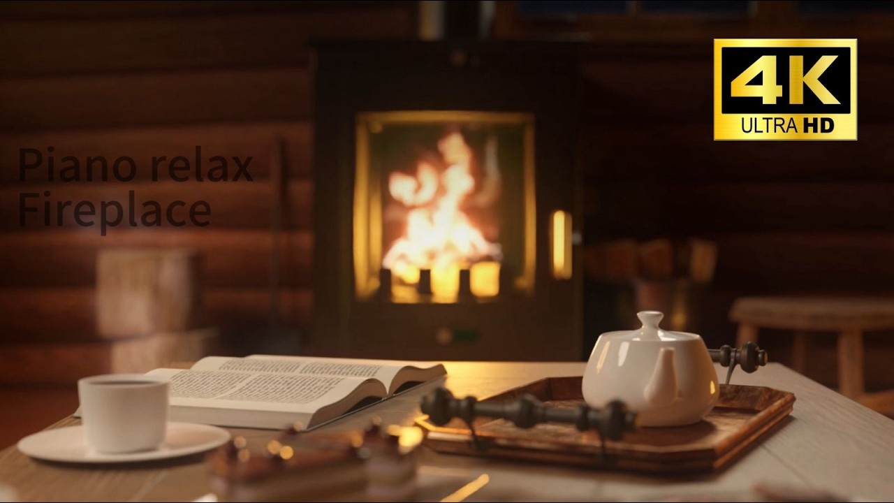 🎹 Cozy Piano & Fireplace | Chill Music to Relax, Focus & Unwind 🔥