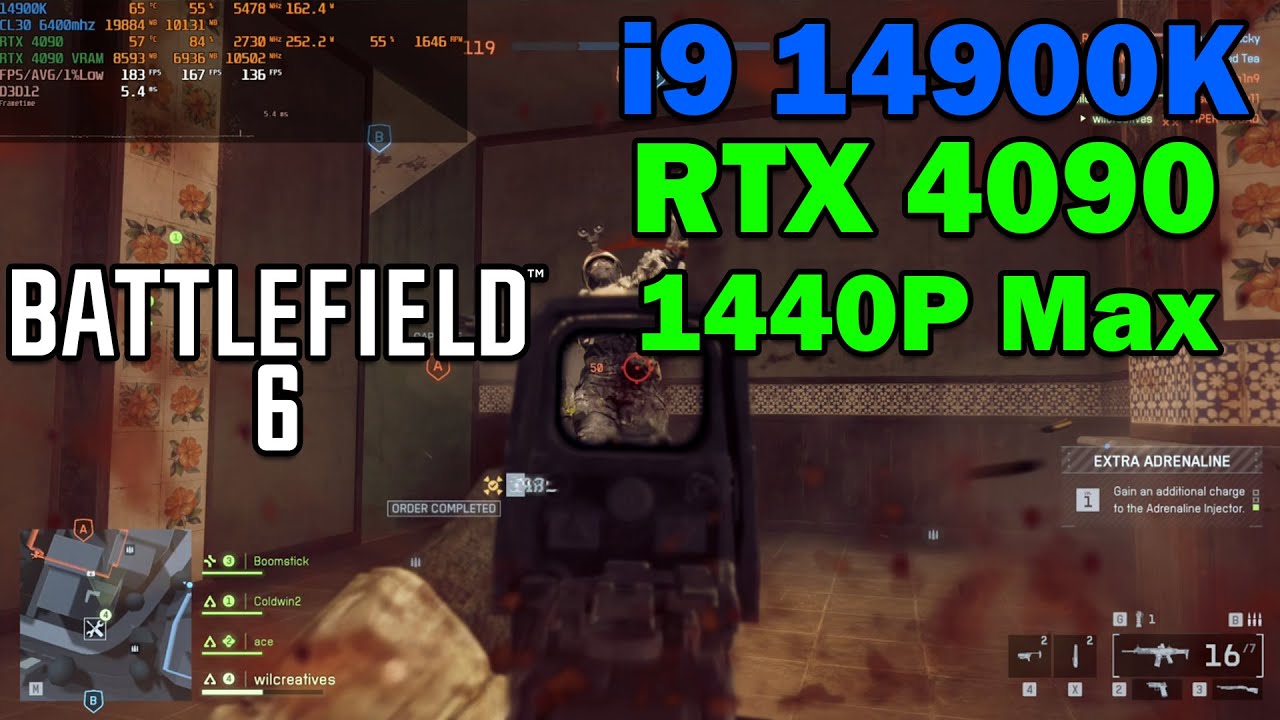 Battlefield 6 | RTX 4090 14900K | 1440p Max Settings | Early Access Open Beta