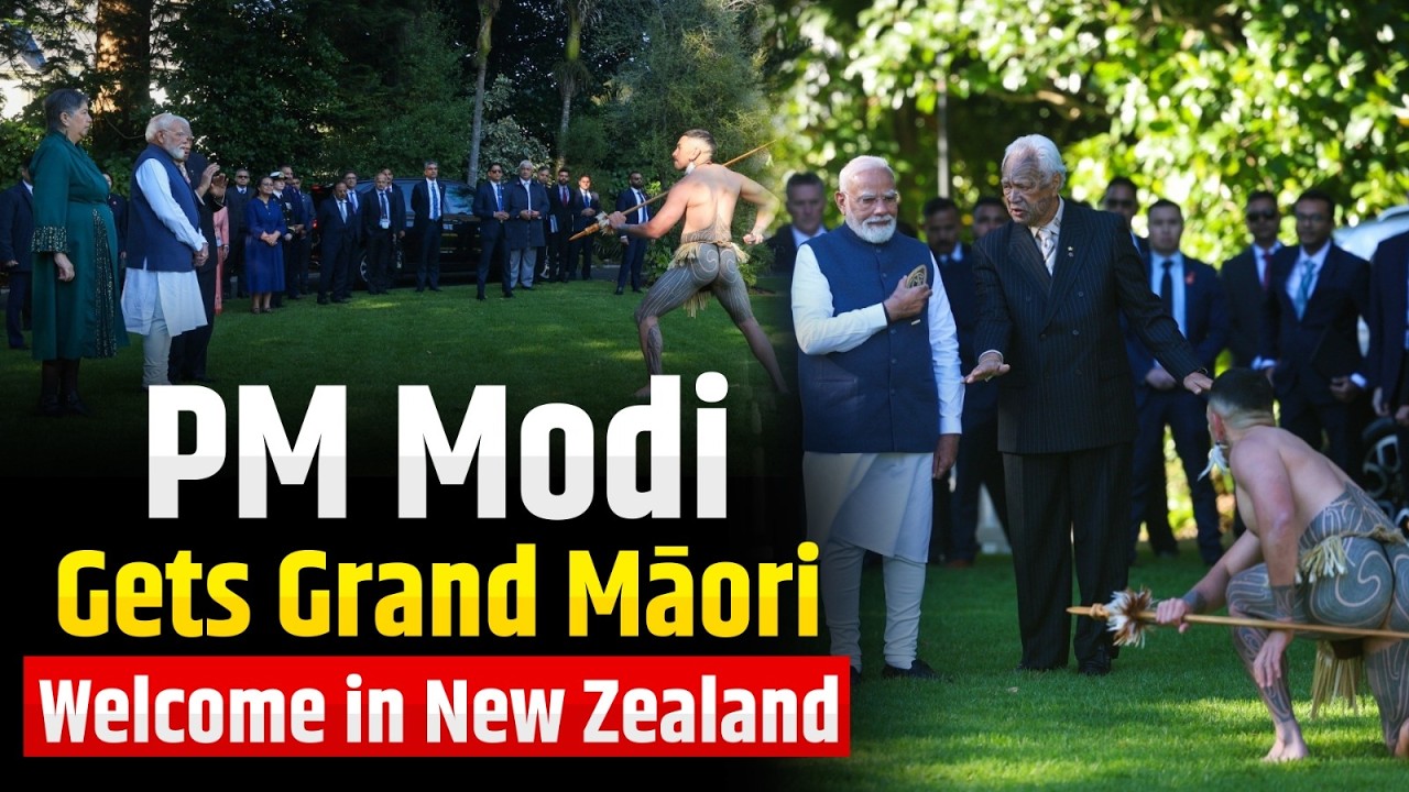 PM Modi Receives Grand Māori Ceremonial Welcome in Auckland, New Zealand | India-NZ Visit