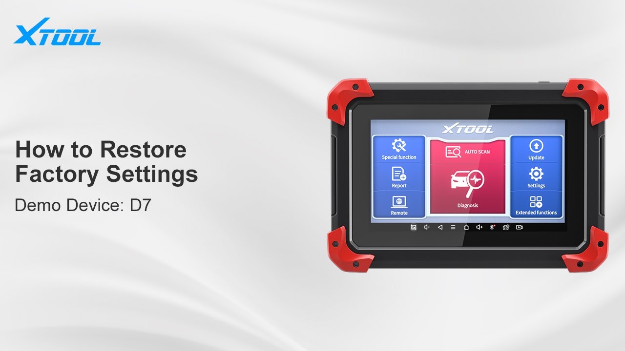 XTOOL Products Function Demo-How to Restore Factory Setting