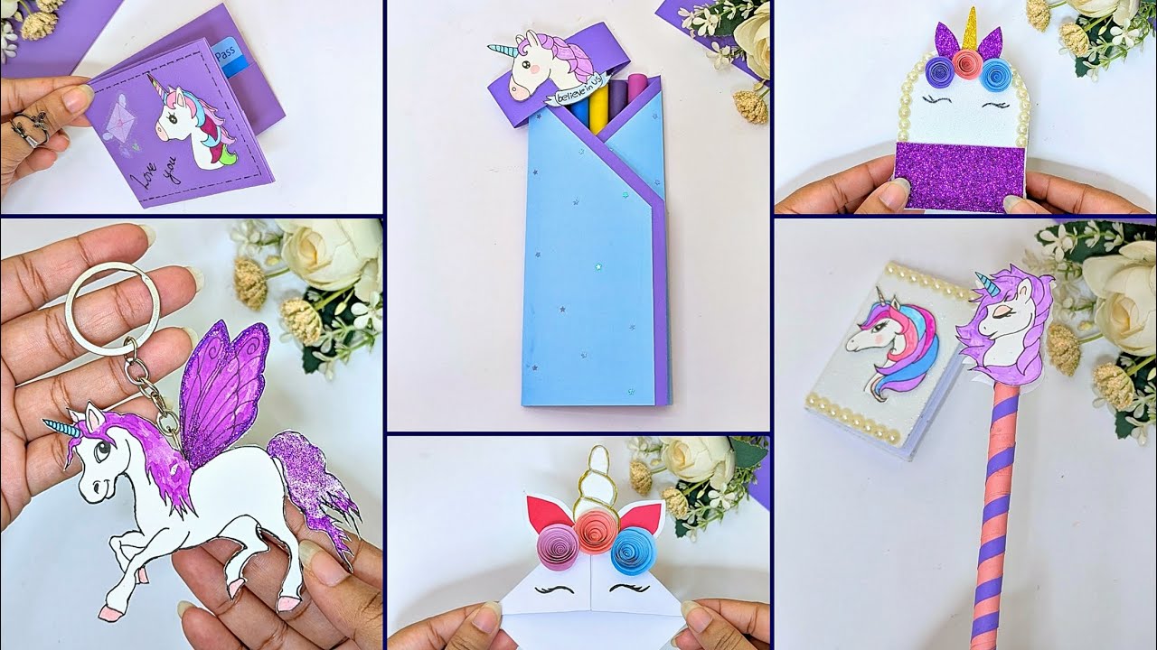 DIY Unicorn Ideas | Unicorn Present Idea | DIY Unicorn School Supplies || Aklima Crafts and Journals