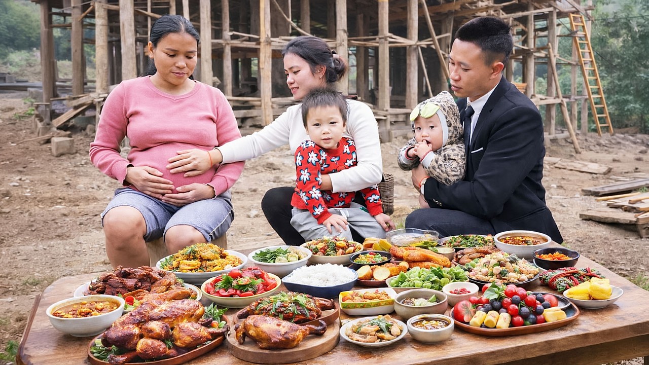 Taking Care Of House Builders – Cooking Chicken And Roasted Pork For The Construction Workers