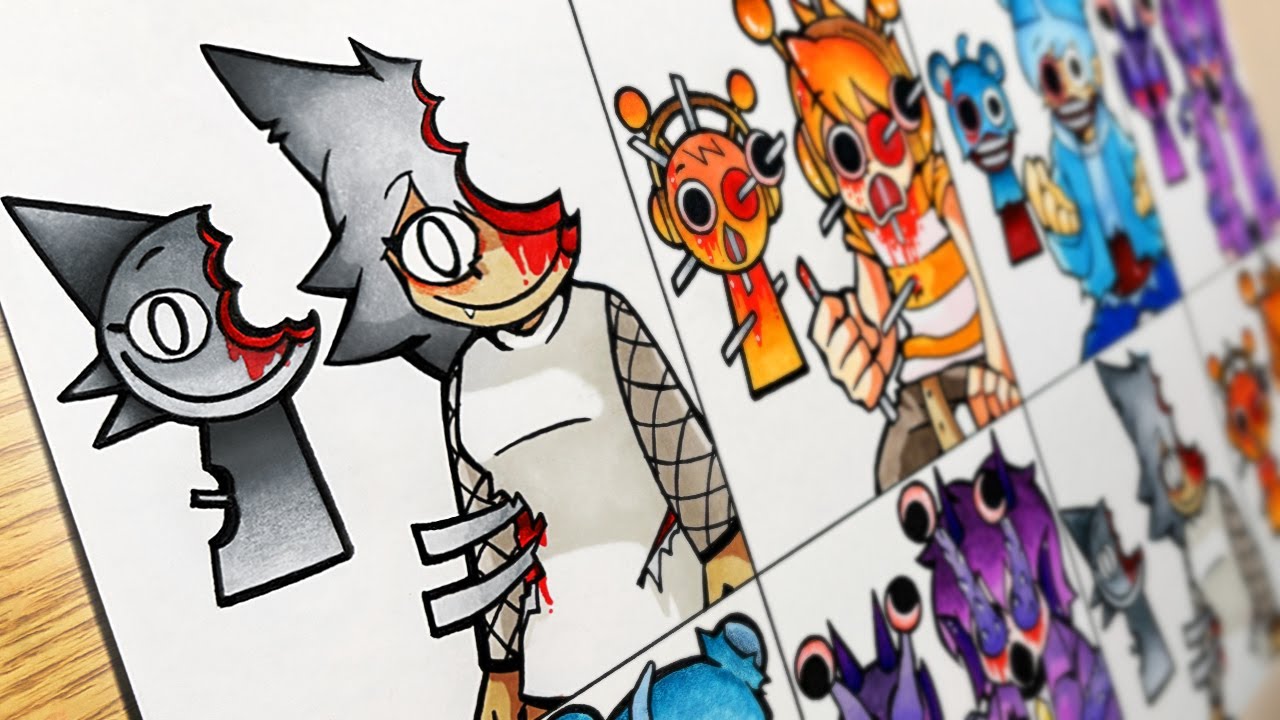 Drawing Sprunki but Human : Sprunki Swapped Version / HORROR Sprunki Mix [Real Life] #02