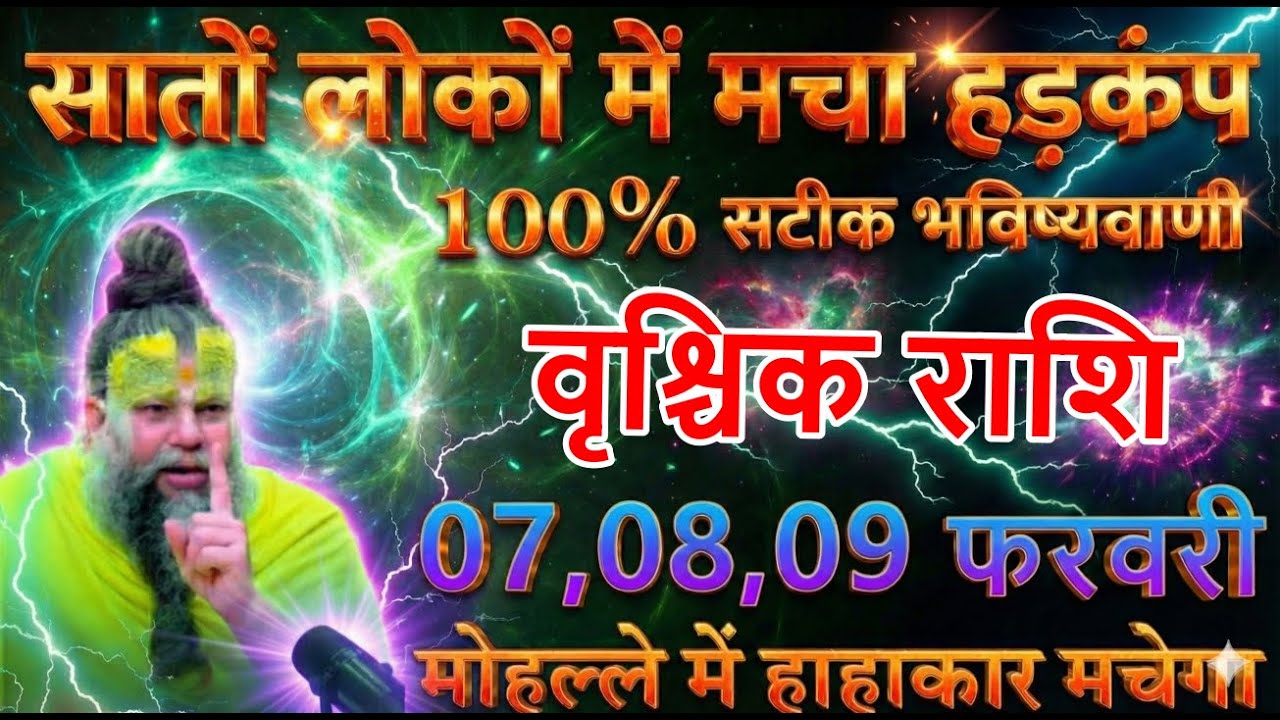 वृश्चिक राशि वालों 6,7,8 फरवरी तक सातों लोकों में मचा हड़कंप गली मोहल्ले में हाहाकार मचेगा vrischik