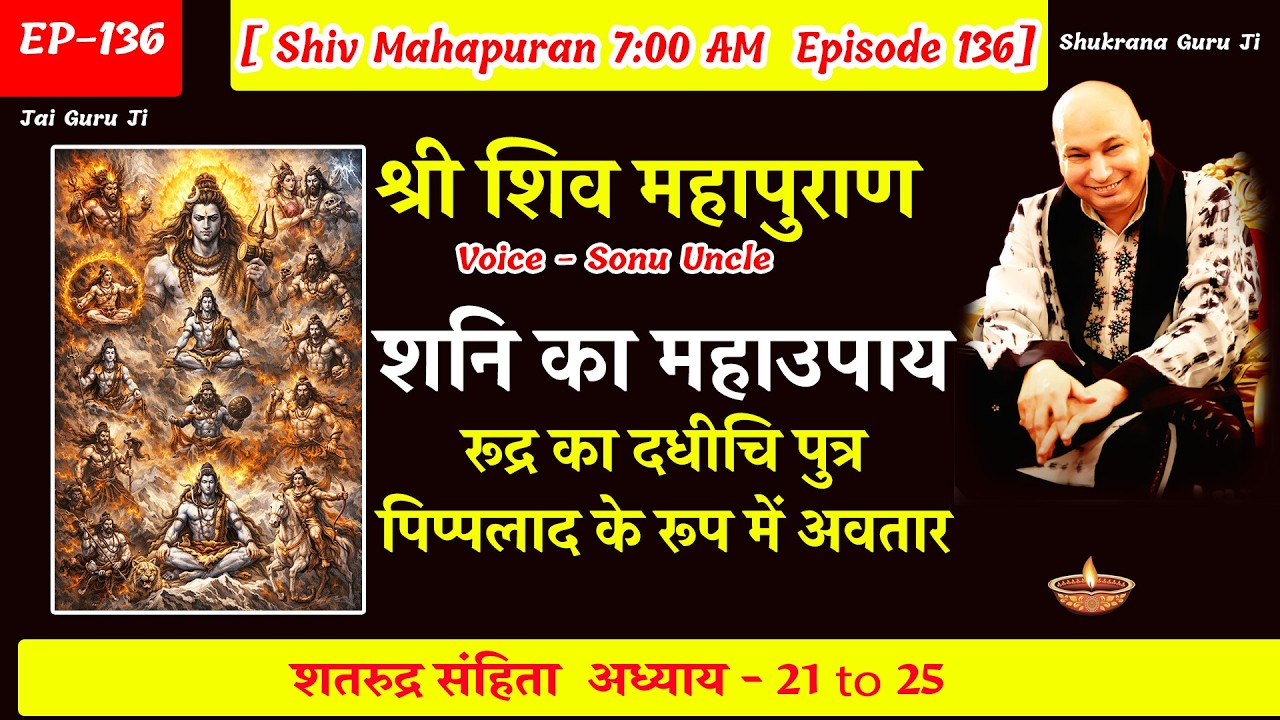 EP - 136 GuruJi Satsang | Shiv Mahapuran SatrudraSahita | अध्याय  21 to 25 #gurujisatsang