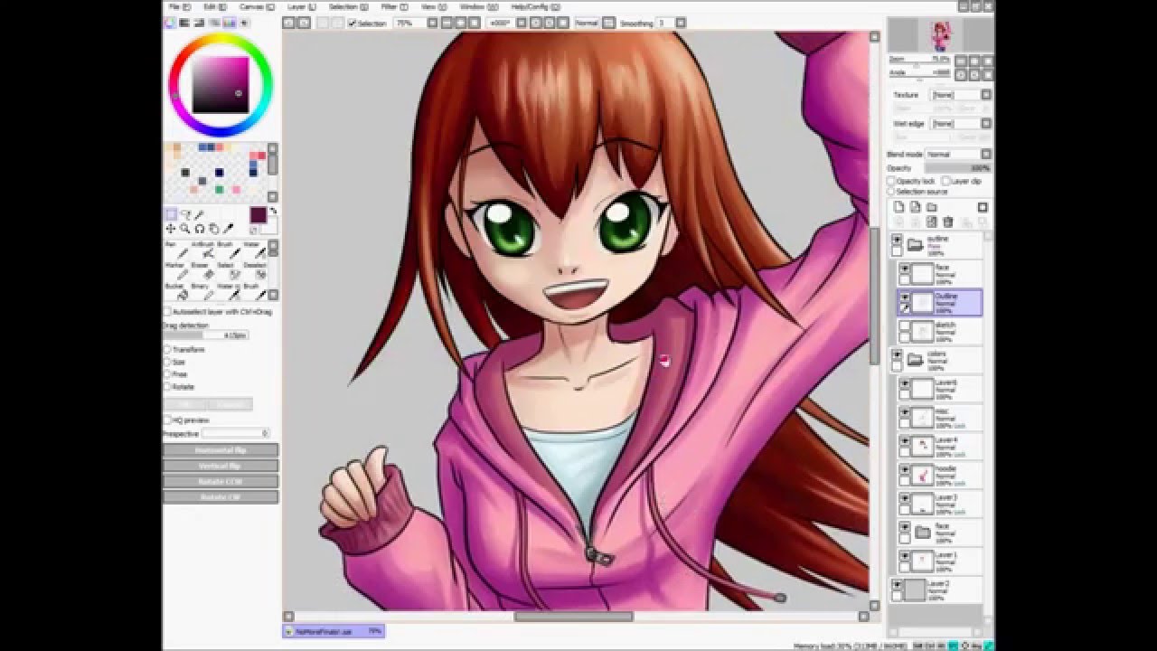Beginner's Tutorial 4 - SAI Drawing Process - Shading / Highlights