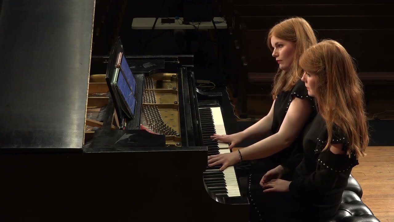 Clara & Marie Becker piano four-hands perform Andante & Allegro brillant, Op  92 by Mendelssohn