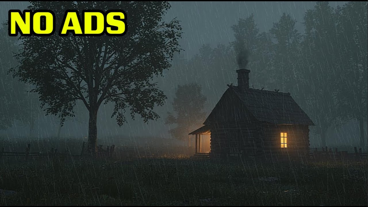 Rain and Thunder Sounds for Sleeping 🌧️(No Ads) Deep Night Storm Ambience
