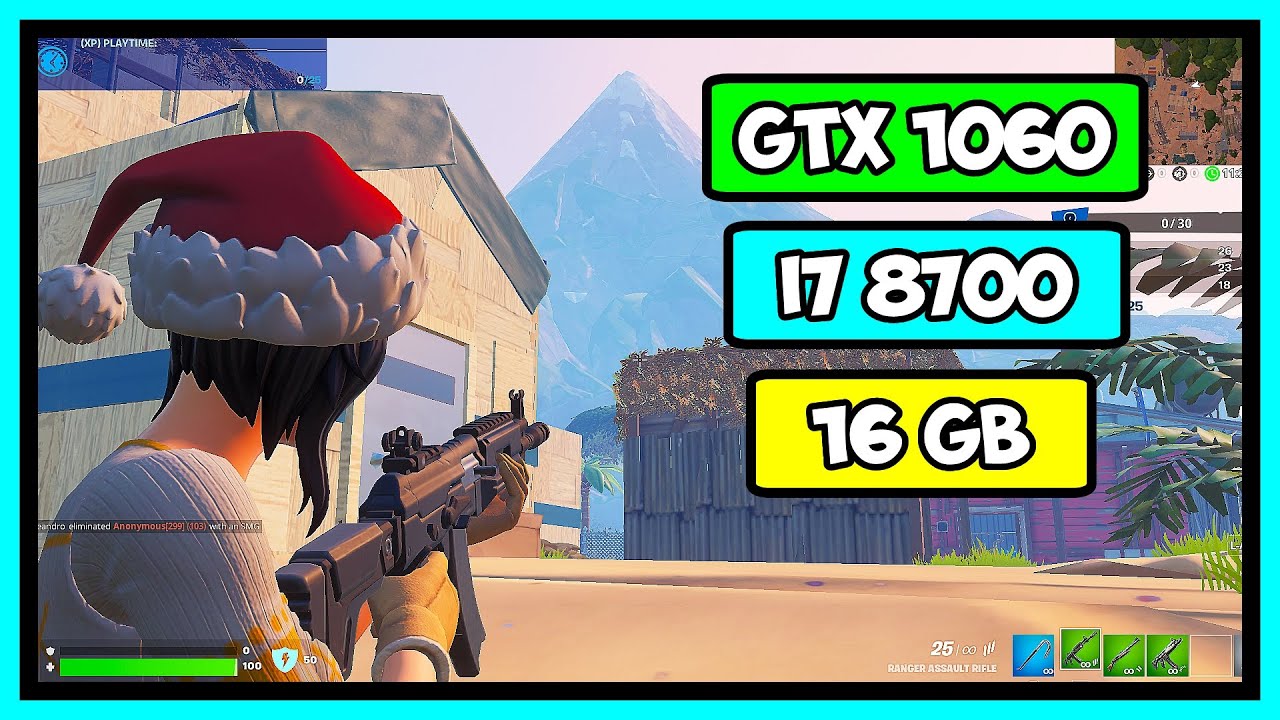 GTX 1060 6GB + I7 8700 BENCHMARK FORTNITE 2022