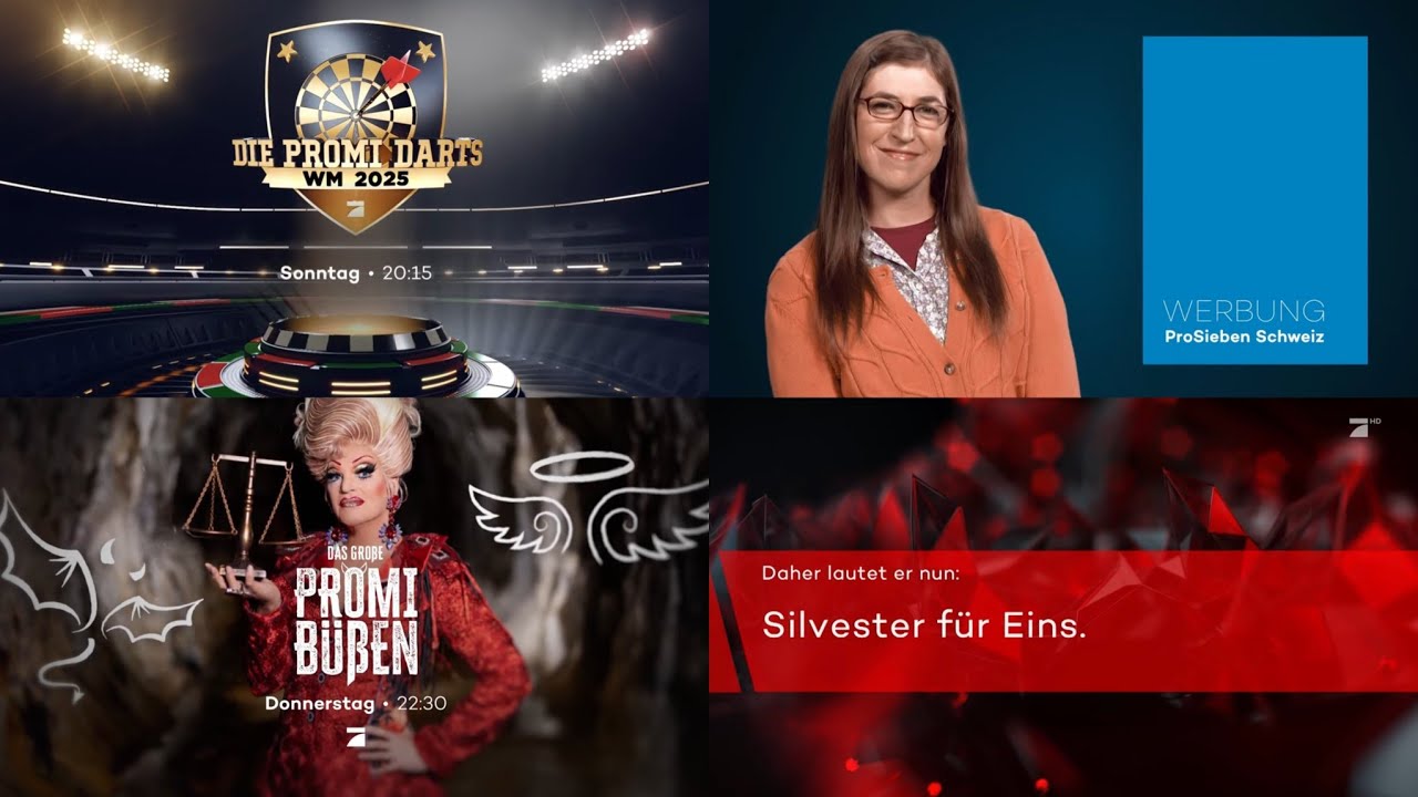 Pro7, Werbeblock Schweiz, Programmtrailer, 31.12.2024