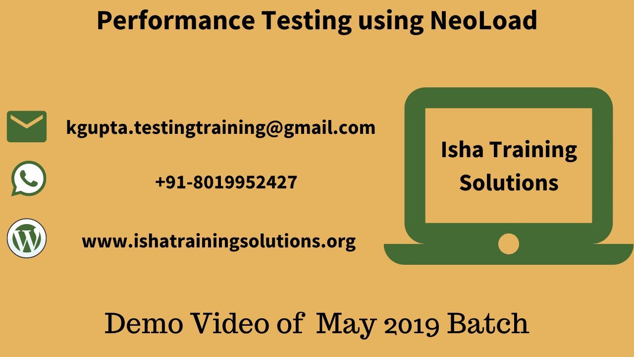 Performance Testing using Neoload  Day 1.  contact or whatsapp us on +91-8019952427 to enroll