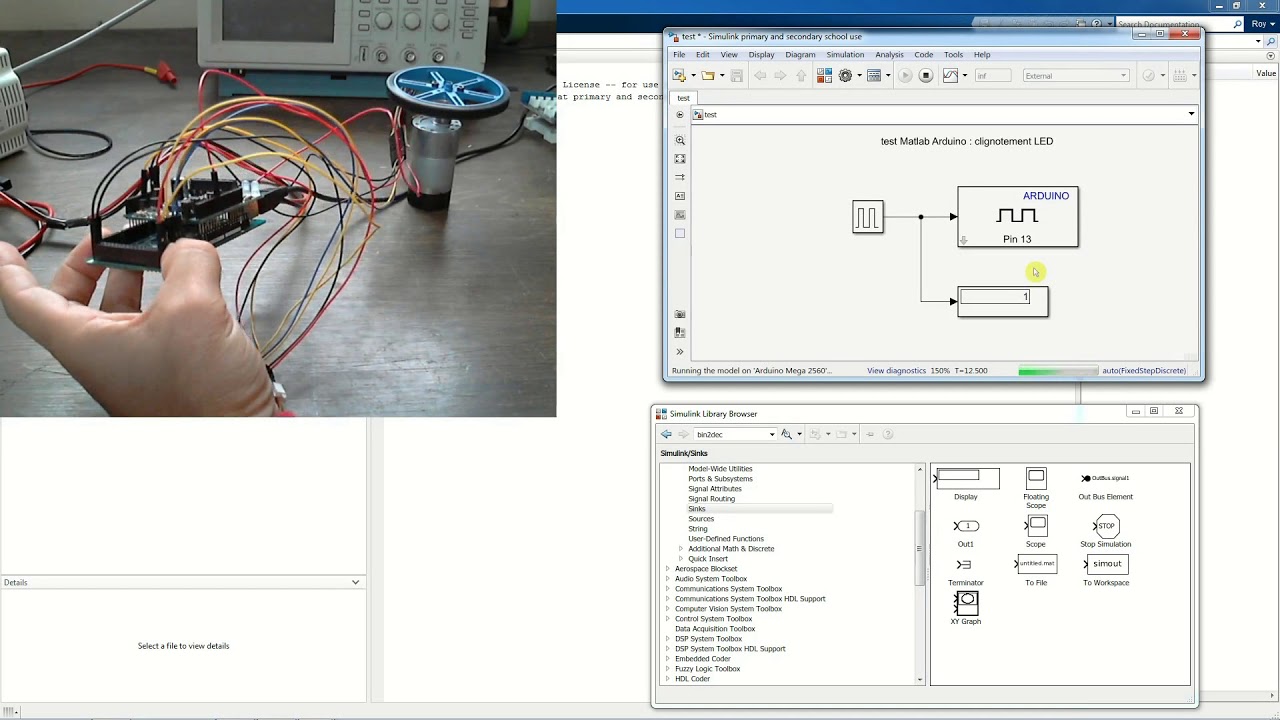 Installation passerelle Matlab Arduino Solidworks