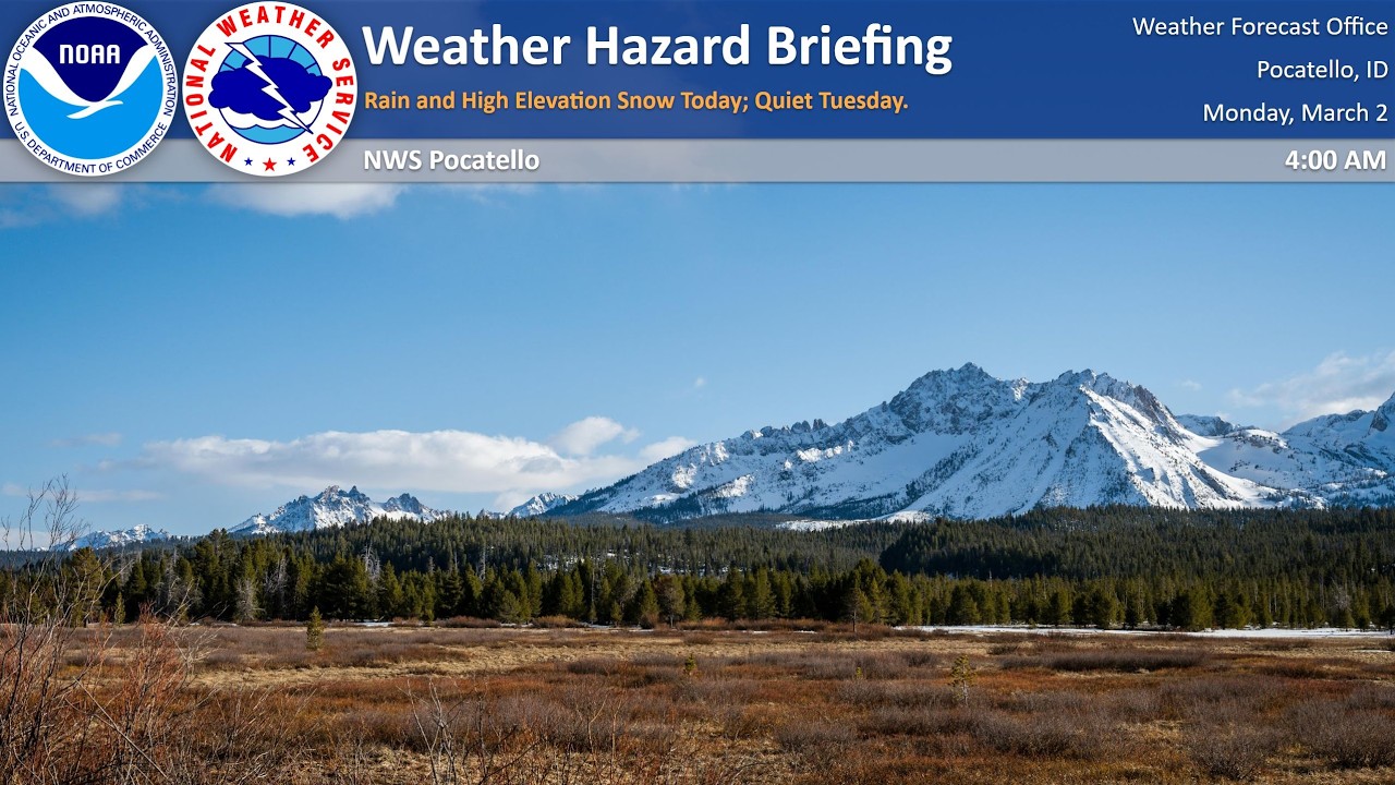 03/02/26 Hazard Briefing - Rain and High Elevation Snow Today; Quiet Tuesday.