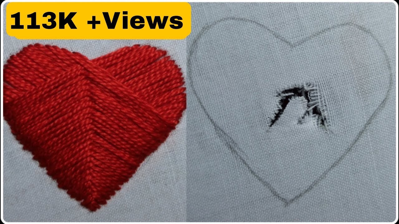 How to Repair Hole in Clothes with Hand Embroidery Heart Design by |Crafty Stitch|
