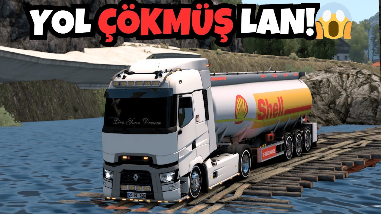 DİP BASIK RENAULT RANGE T İLE ÇÖKMÜŞ KÖPRÜDEN GEÇTİK !! | YAKIT TANKERİ TAŞIDIK | ETS 2 ÖLÜM YOLLARI