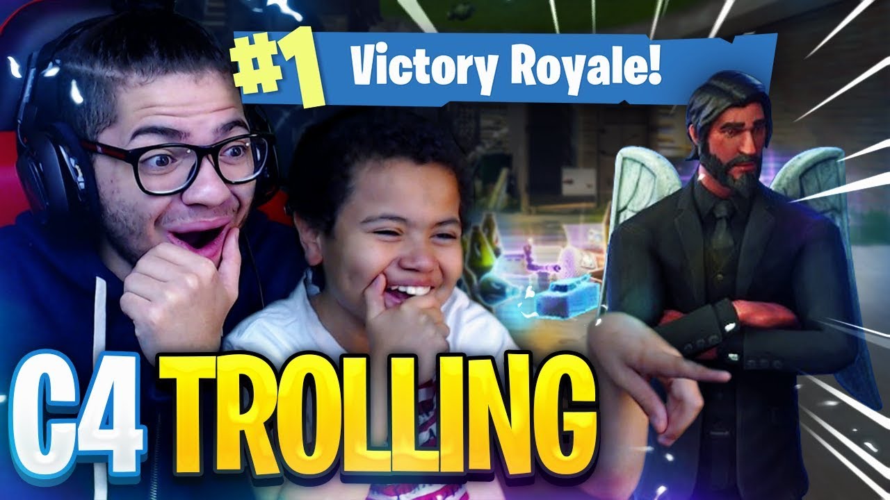TROLLING WITH THE *NEW* C4! LOOT TRAP? Fortnite: Battle Royale 9 YEAR OLD BROTHER WINS! *MUST SEE*