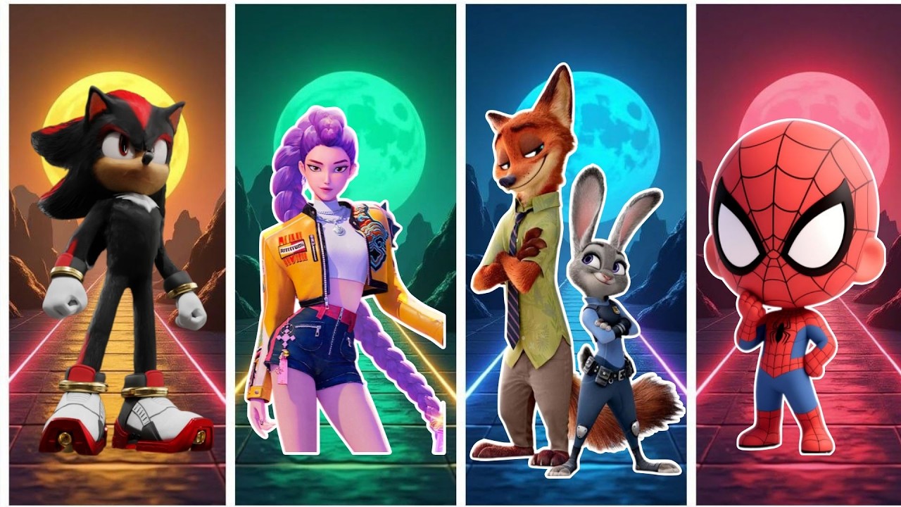 Zootopia 2 🆚 Kpop 🆚 Spidey  🆚 Sonc Coffin Dance Song (Cover) Tiles Hop EDM Rush🎶#74