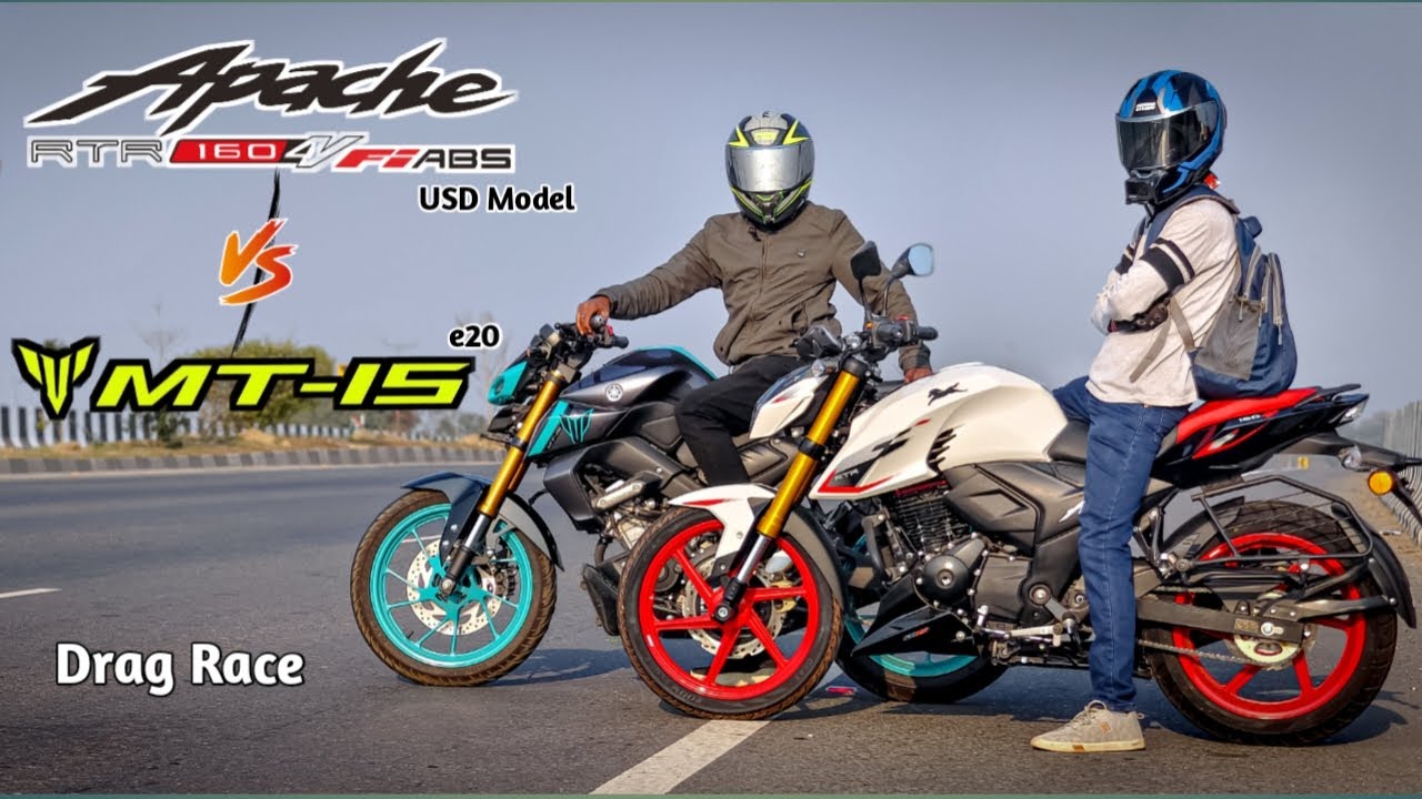 TVS Apache RTR 160 4V Vs MT 15 | Drag Race