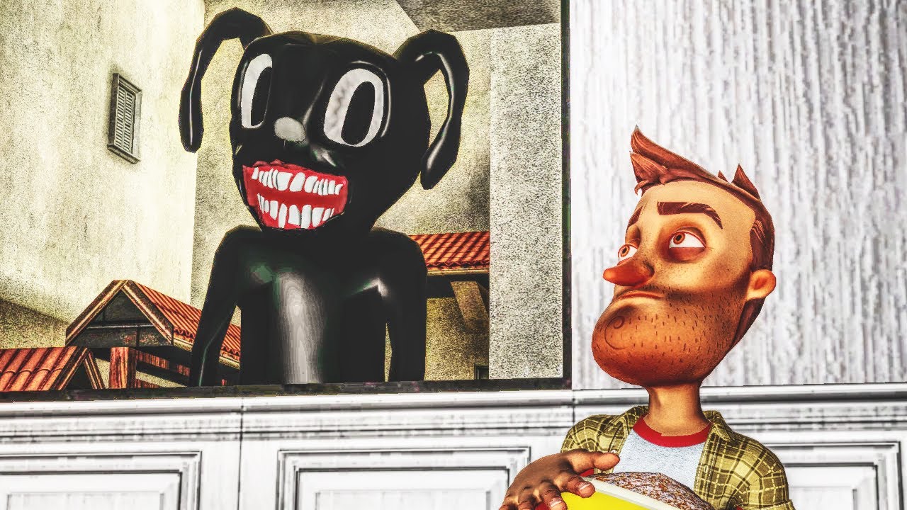 Cartoon Dog Found Me Hiding In A House in Gmod! (Garry's Mod Multiplayer Gameplay)
