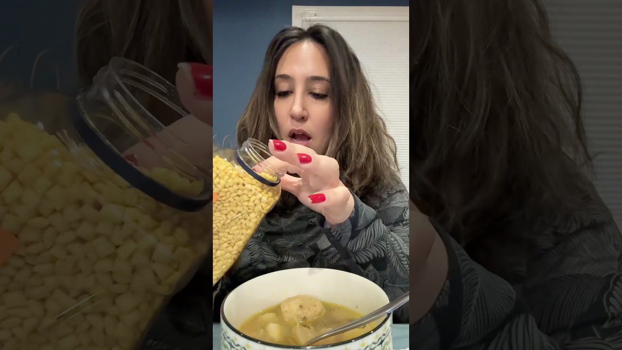 Matzah Ball Soup with Croutons 