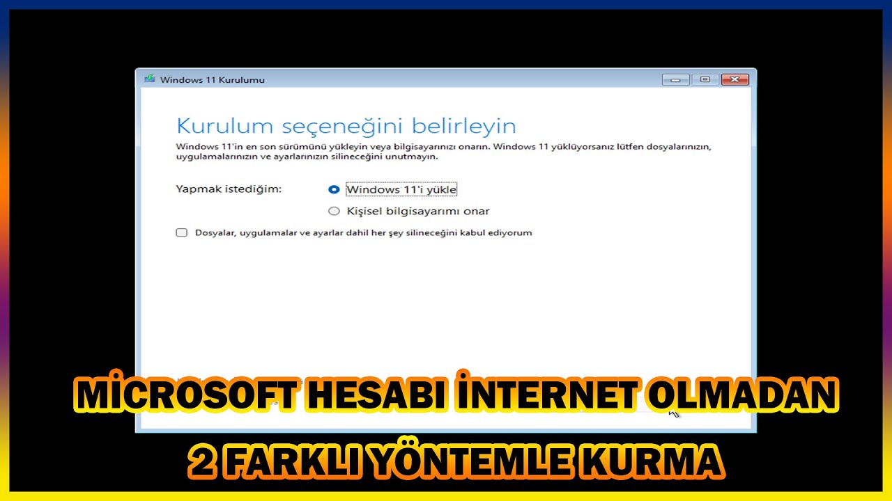 Windows 11 Microsoft Hesabı Ve internet Olmadan Nasıl Kurabiliriz Format Atabilir | 25H2 sürümü