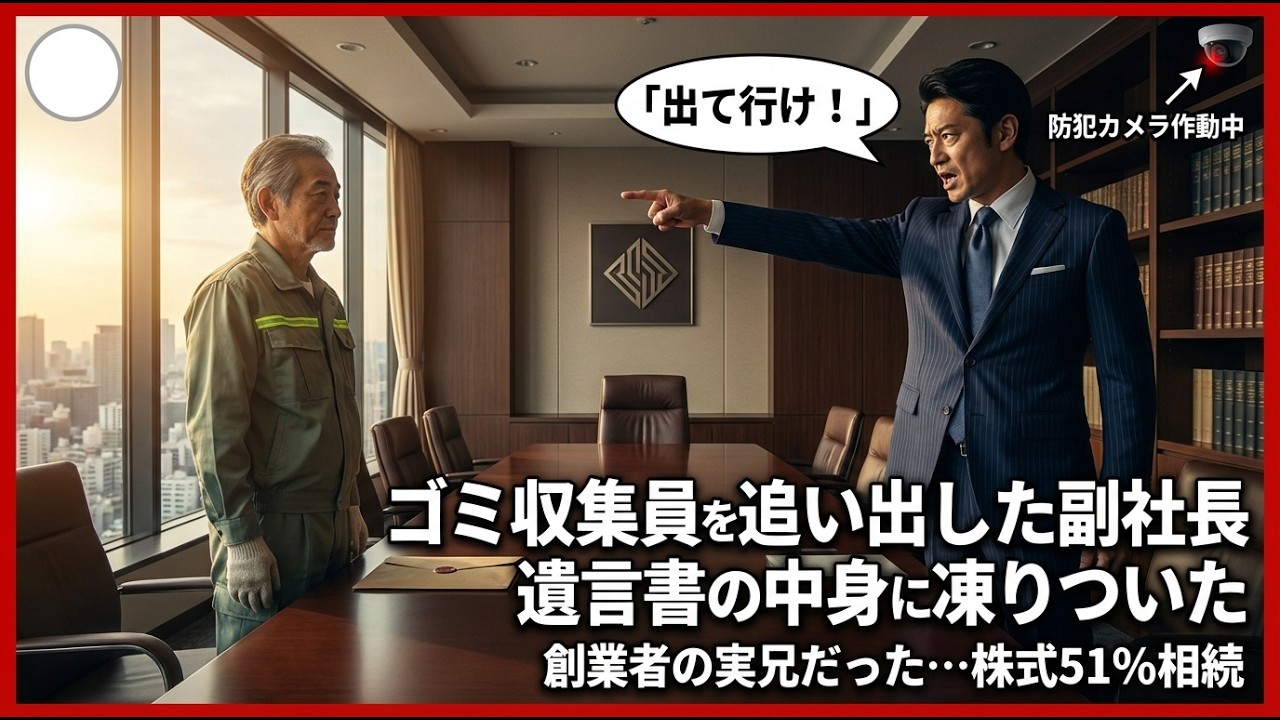 「ゴミ収集車の運転手が取締役会議室に入れるわけがない」――48歳副社長に胸倉をつかまれた61歳の清掃員が、実は創業者の実兄だった……