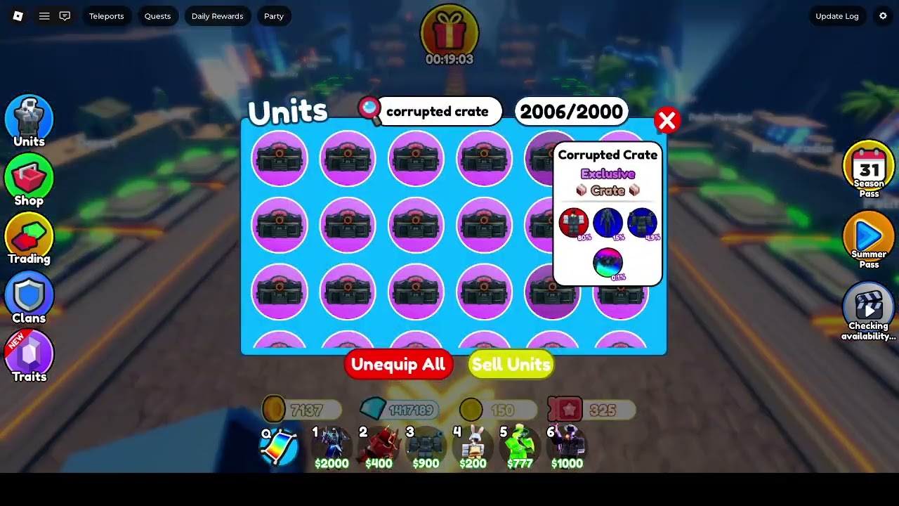 Opening 2000 super rare crates in toilet tower defense, and getting sorta good, sorta bad luck.