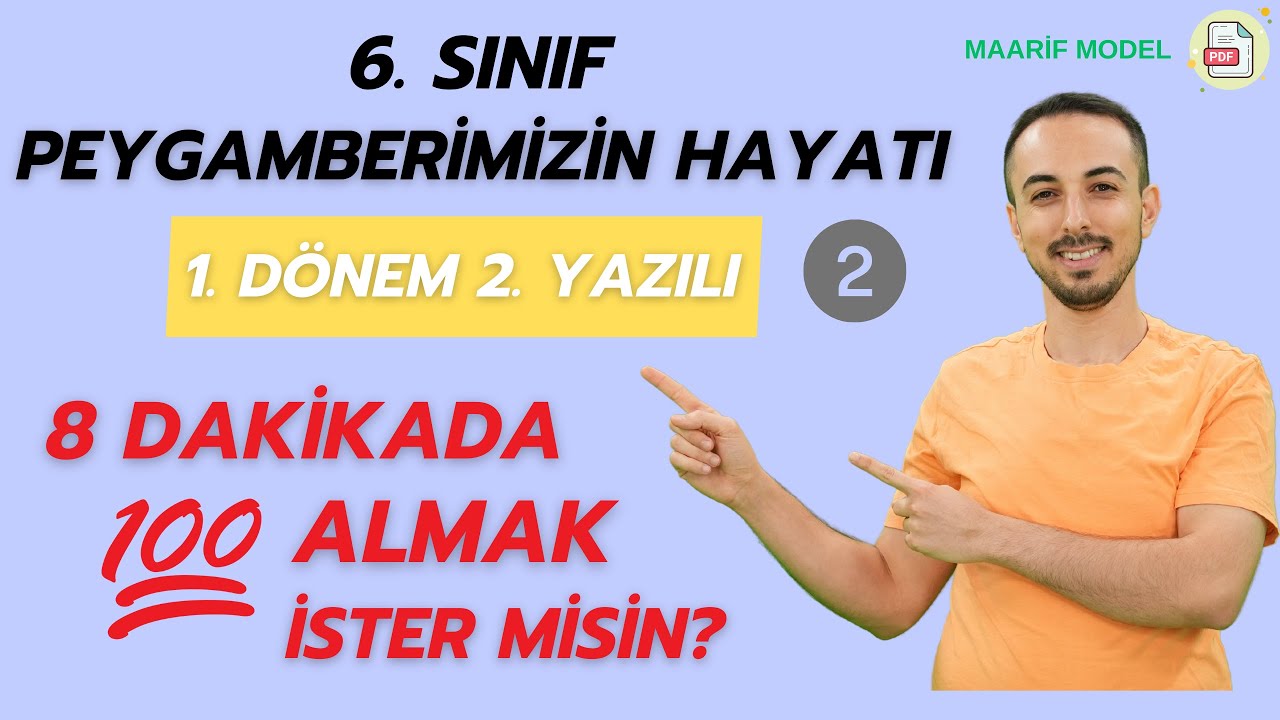 6. Sınıf Peygamberimizin Hayatı 1. Dönem 2. Yazılı (2)