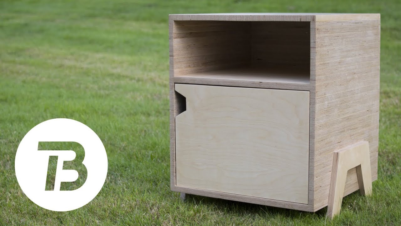 Modern Stacked Plywood Nightstand
