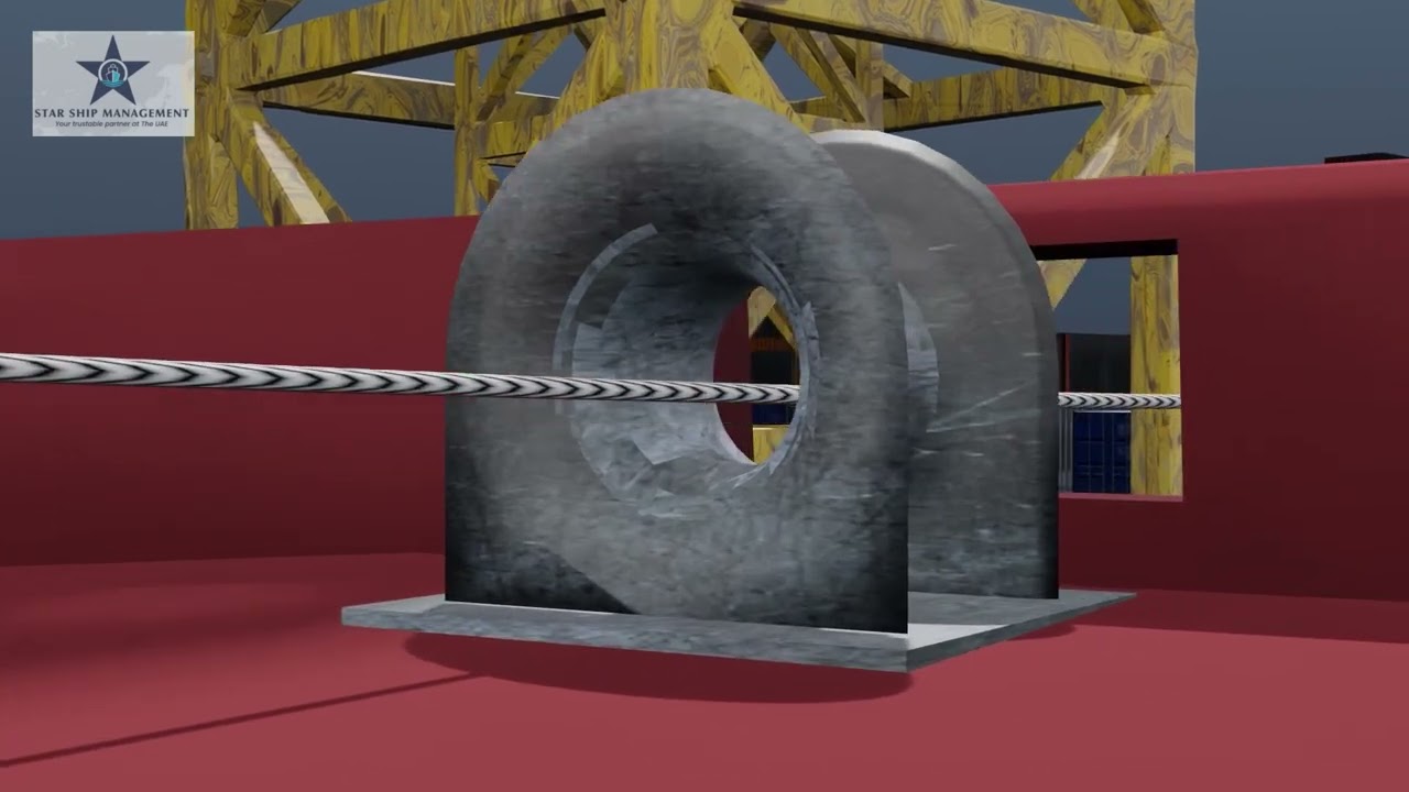 Ship mooring accident animation