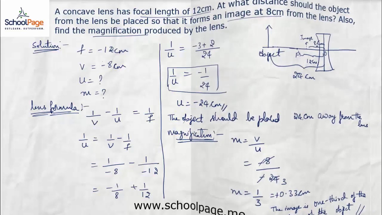 19 Numericals based on lens formula and magnification