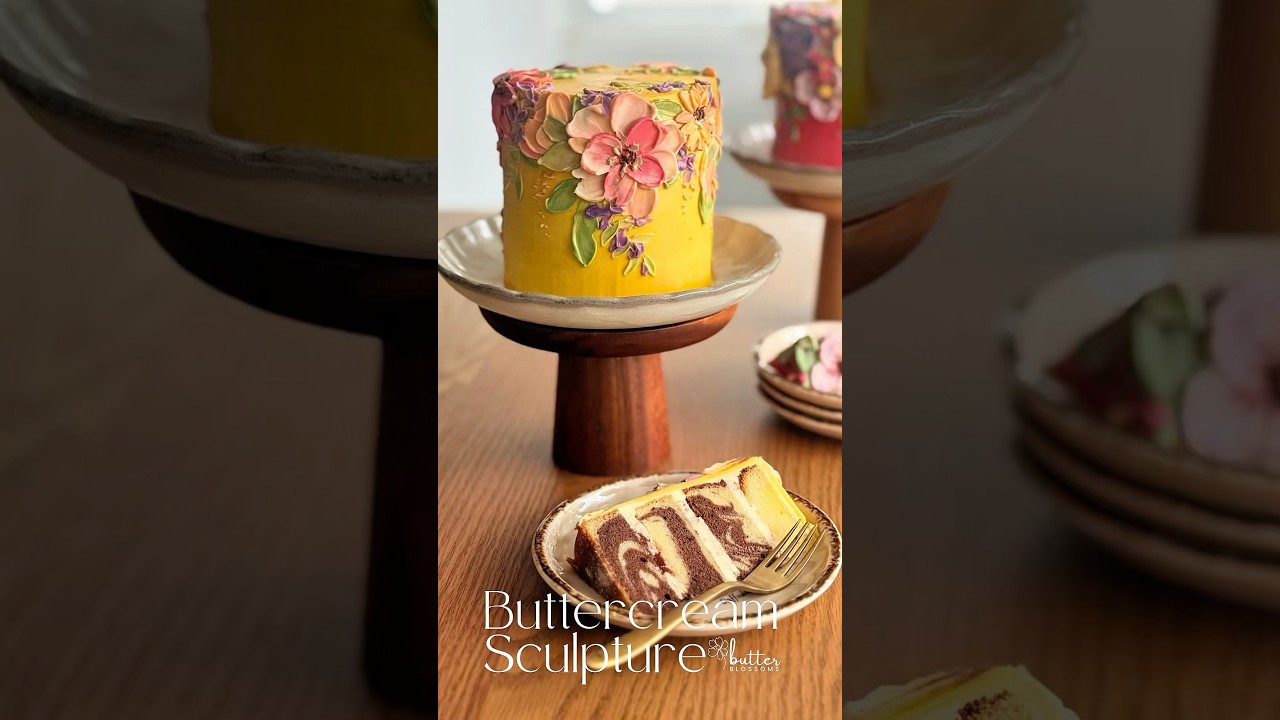 Delightful day, Buttercream painting by Butter&Blossoms #buttercreamflower #cakedecorating