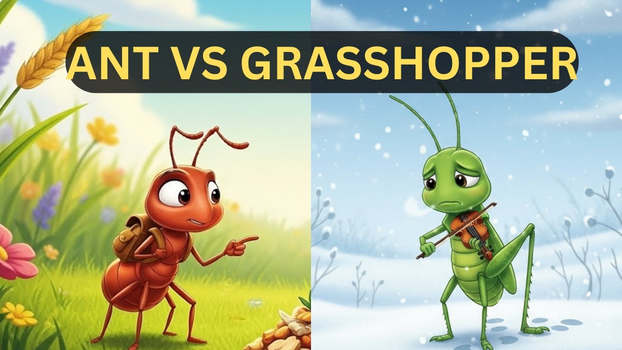 Ant vs Grasshopper 🐜🦗 | Kids Moral Story | Learn Work Hard Lesson