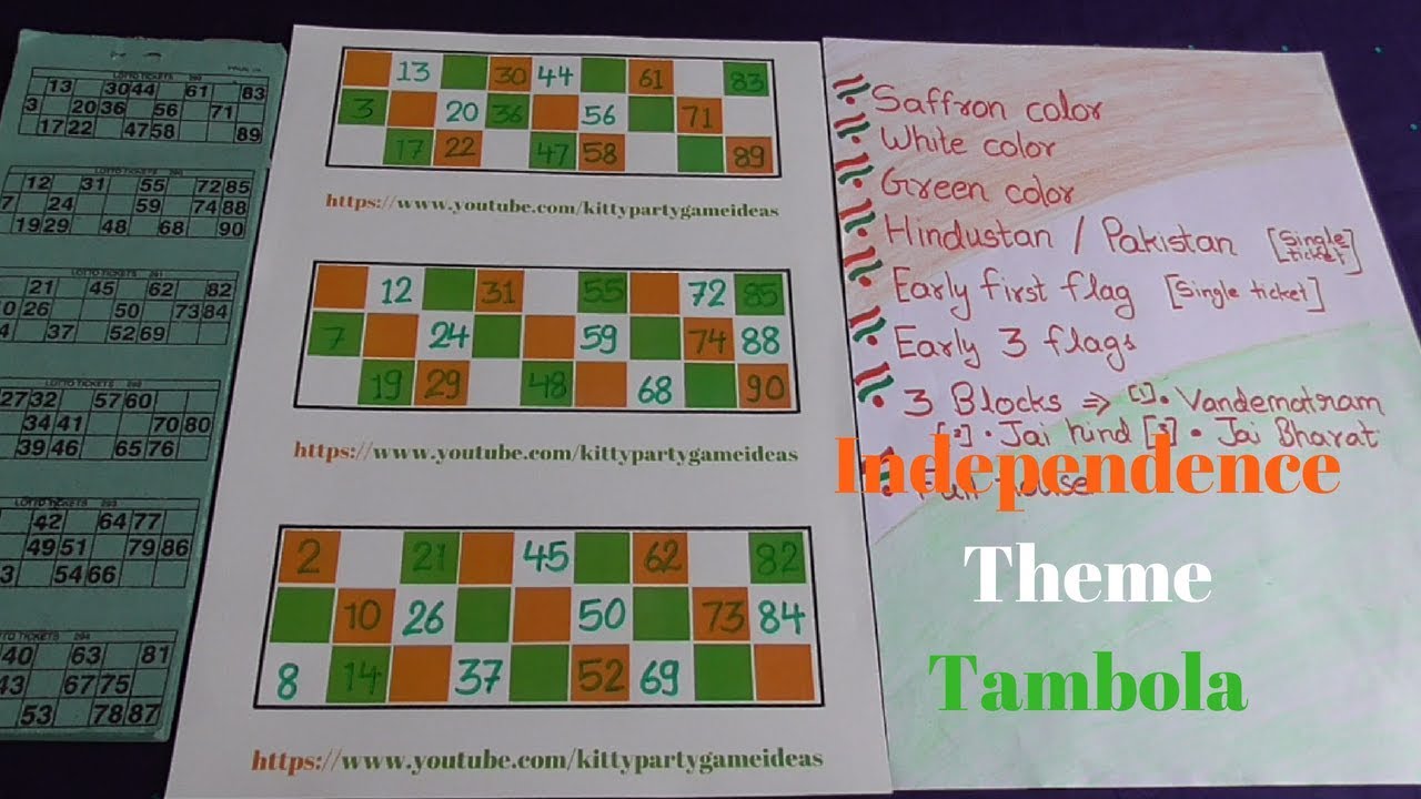 2018 Independence Day Theme Tambola|Housie for Kitty Party |Prachi's Game Ideas