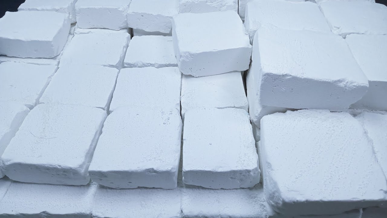 White Soft Homemade Gym Chalk Blocks Mass Crush | Crispy | satisfying | ASMR 