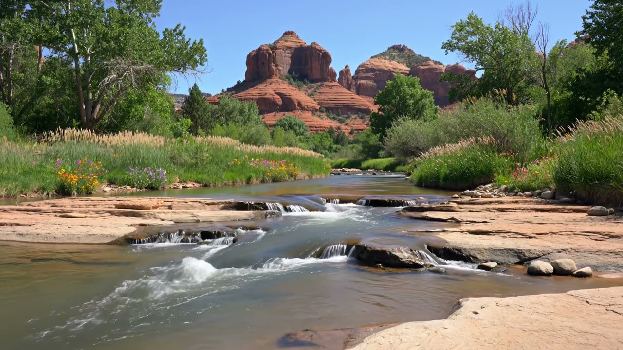 Relaxing Sedona Oak Creek Day | Flowing Creek Ambience | Arizona Vortex