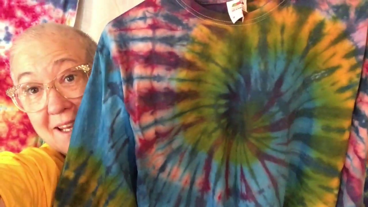 Spiral Tie Dye Long Sleeve T Shirt Tutorial