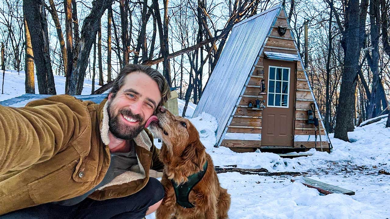 Simple Living with my Dog at our Tiny Cabin in the Woods | No Talking