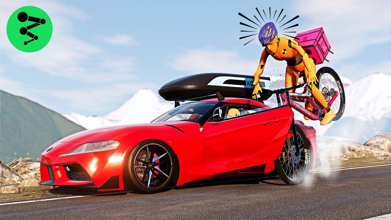 Dangerous Motorbike And Bicycle Crashes #01 - BeamNG.drive