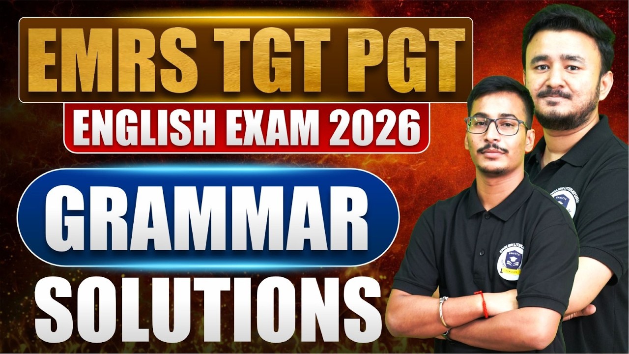 EMRS PGT/TGT English Grammar 2026 | Complete Exam Review 🔥