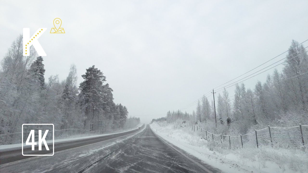 Winter Day Drive in Finland | 1 Hour | 4K Ambient