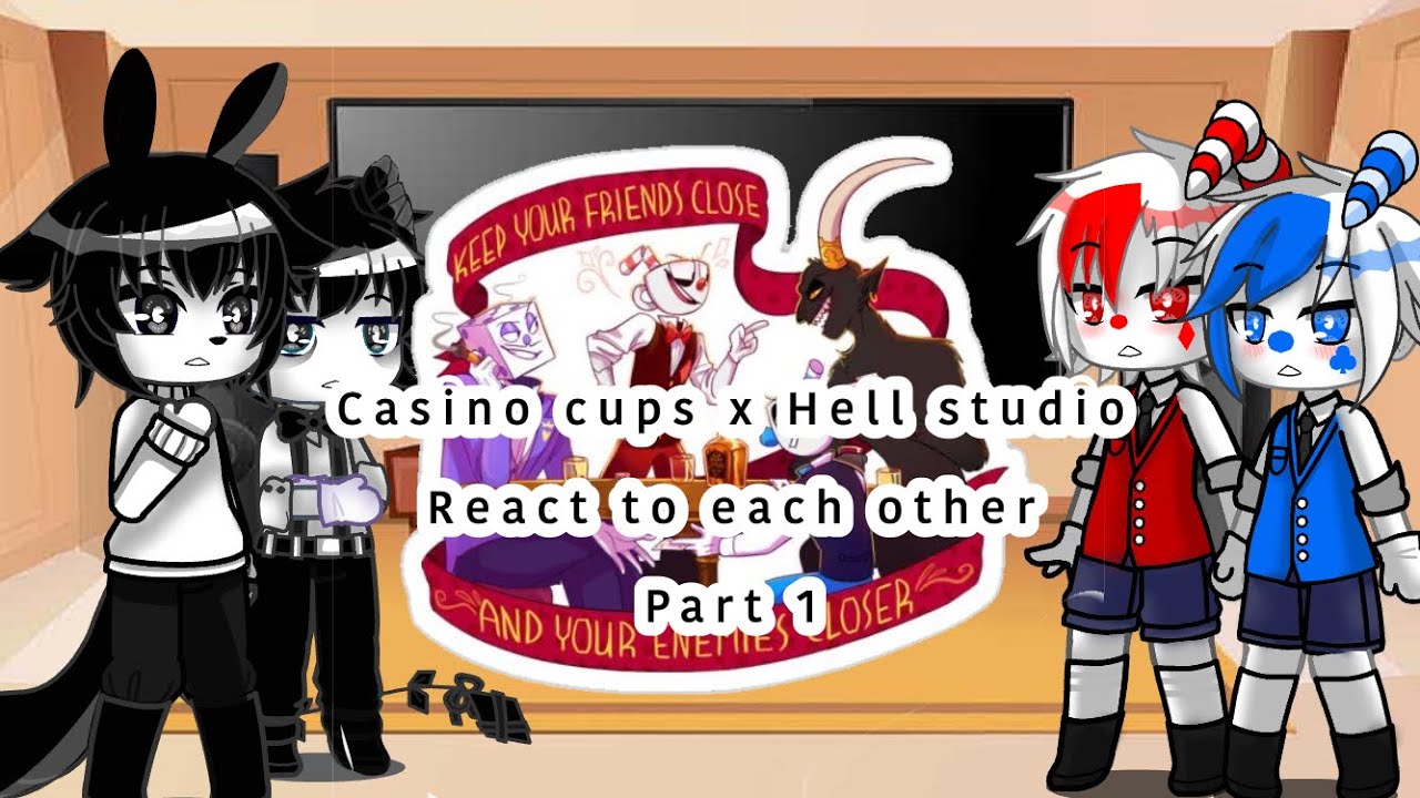 Casino cups x Hell studio react to each other part 1 // mugman and Cuphead